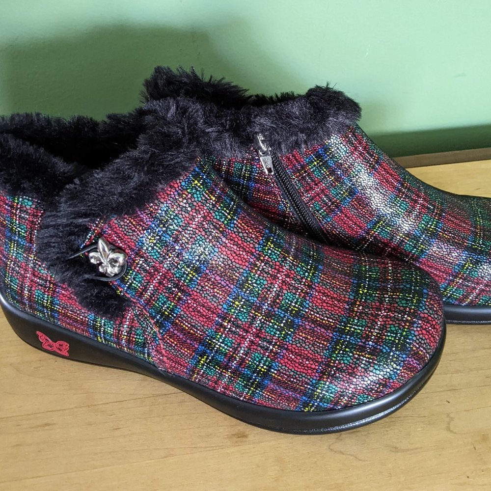 Alegria Plaid Booties
